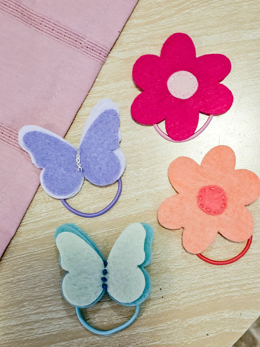 Spring Felt Hair ties